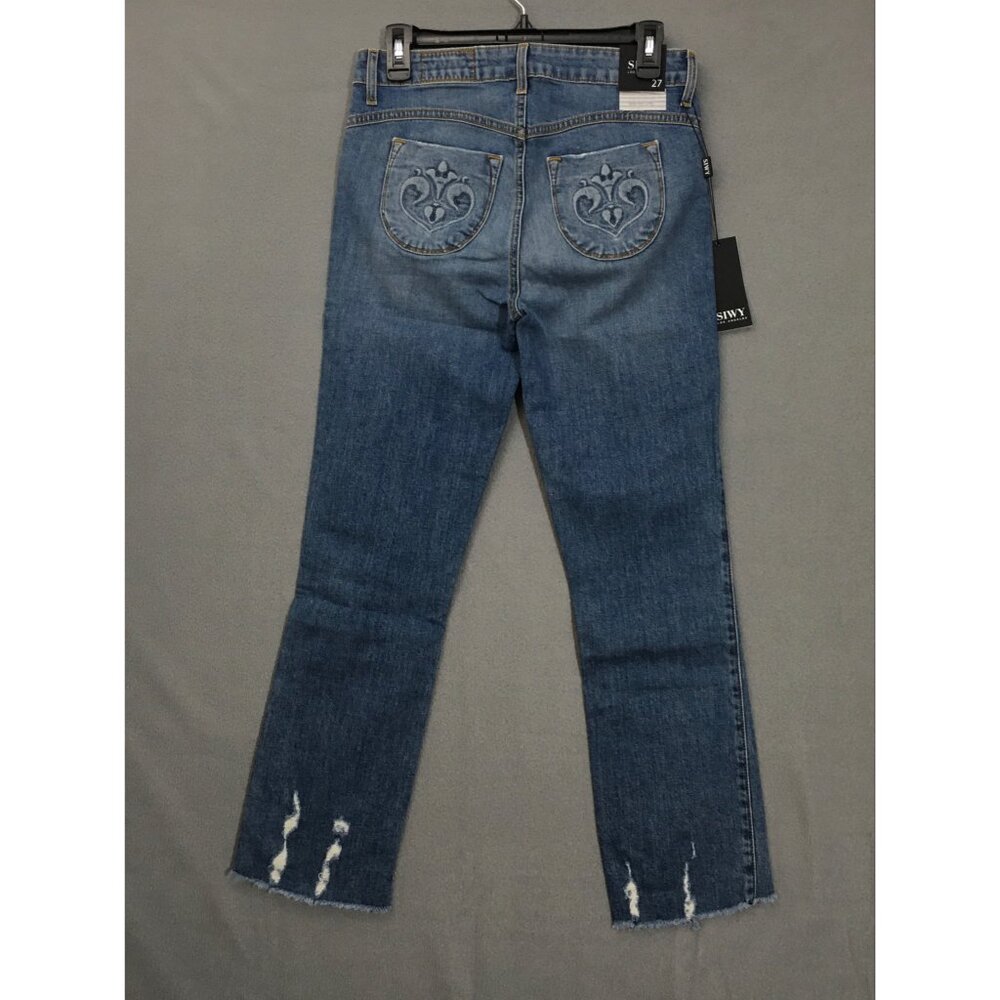 NWT Siwy Jean Womens Straight fit Size 27 Bellissima Take a Chance Step Fray Hem